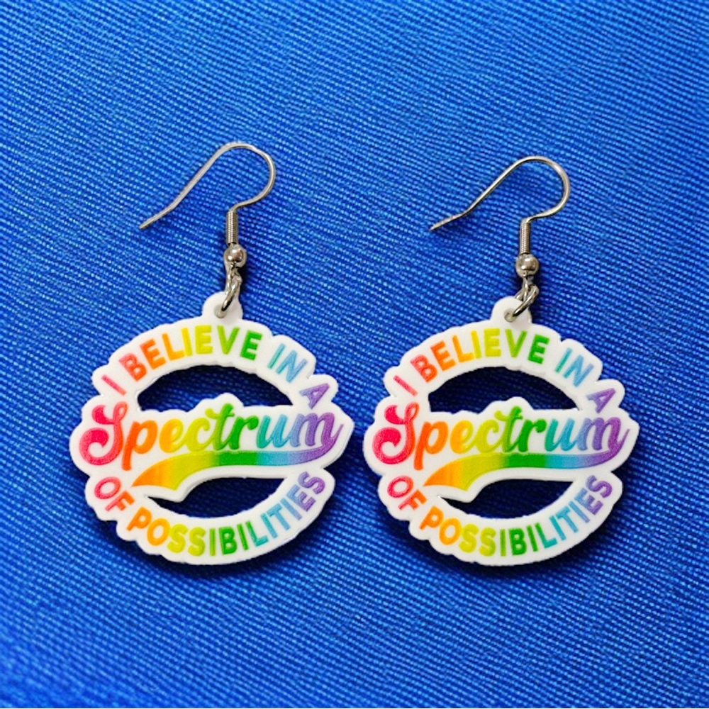 I Believe In A Spectrum Of Possibilities Autism Awareness Earrings